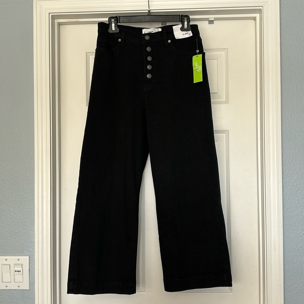 Sam Edelman high rise wide leg Jeans black pants. NWT 31